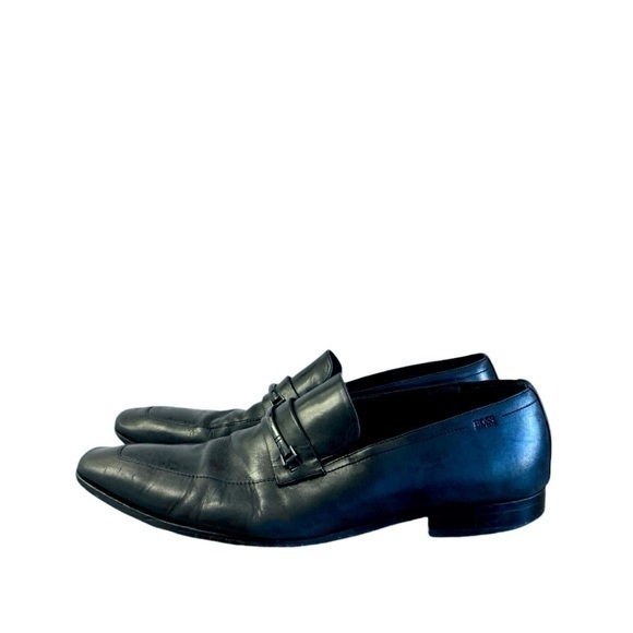 Hugo Boss “Carl” Black Leather Horsebit Loafers Dress Shoes Size 15 - Picture 3 of 14